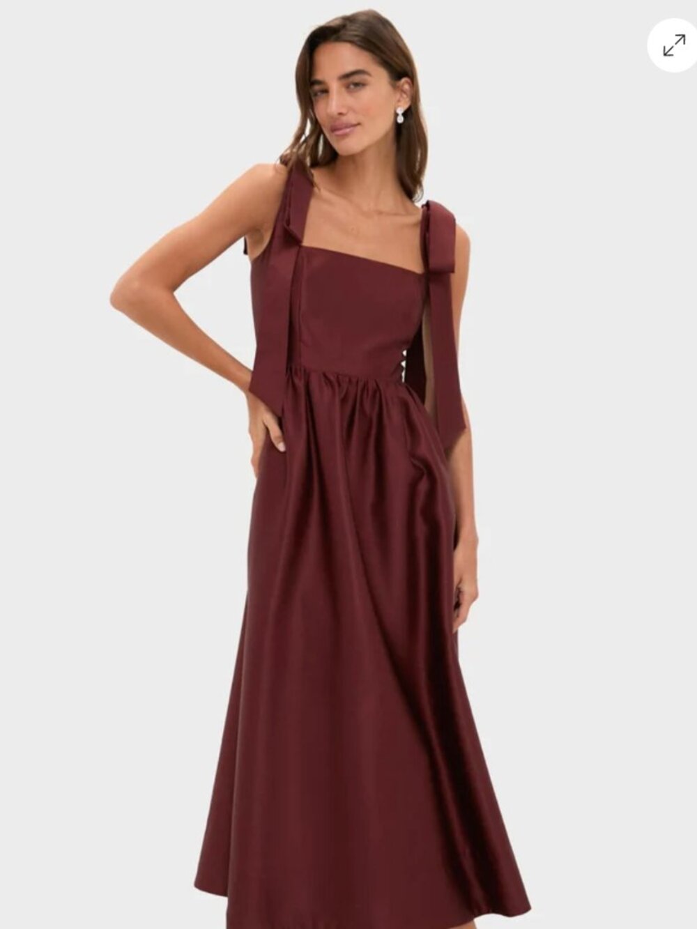 Tuckernuck Oxblood Dupioni Bow Esme Dress Size L New